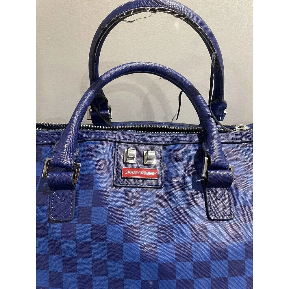 BROKEN ZIPPER Spray ground Sharks in Paris Duffel/Carry on Bag Blue - Picture 2 of 10